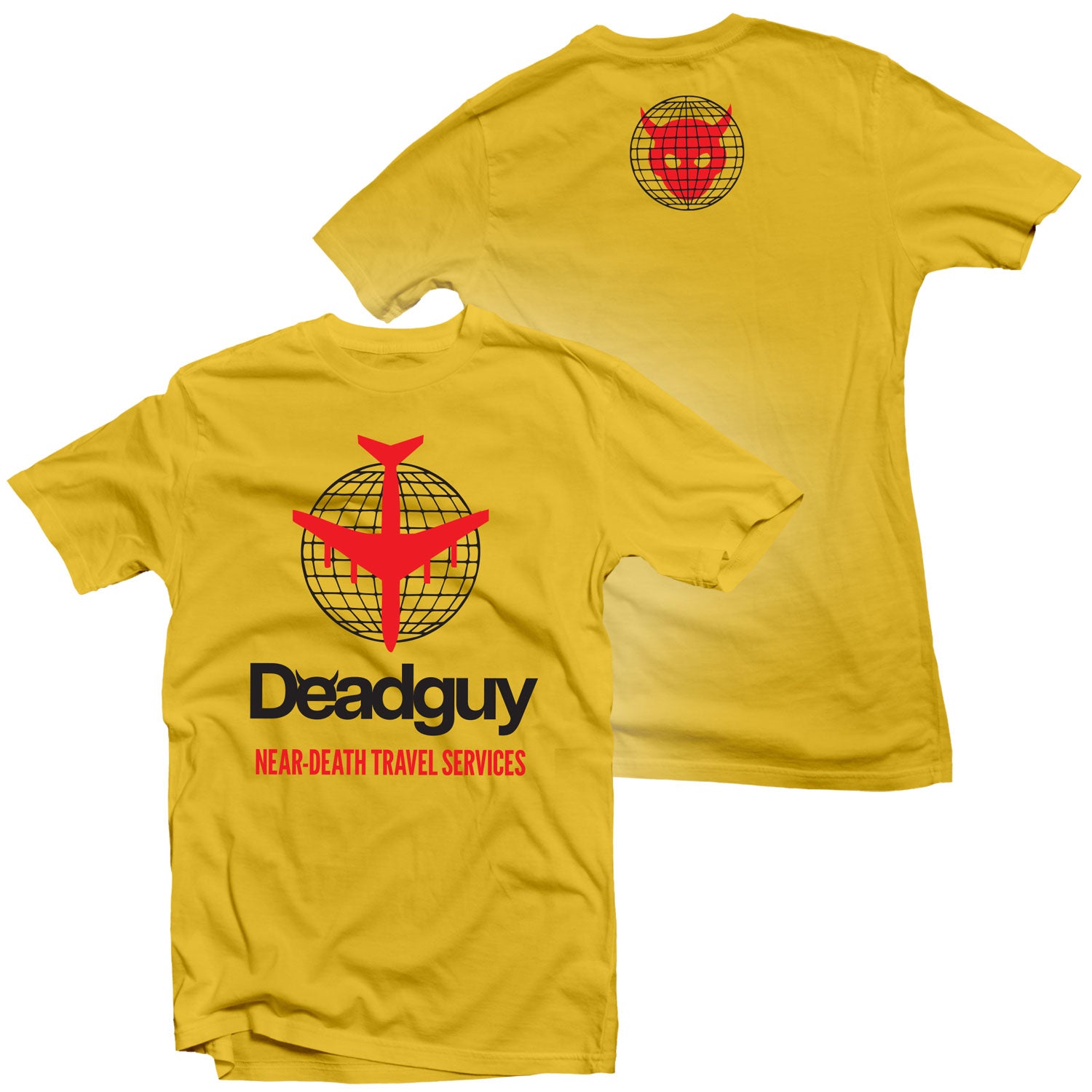 Deadguy "Near-Death Travel Services (Yellow)" T-Shirt