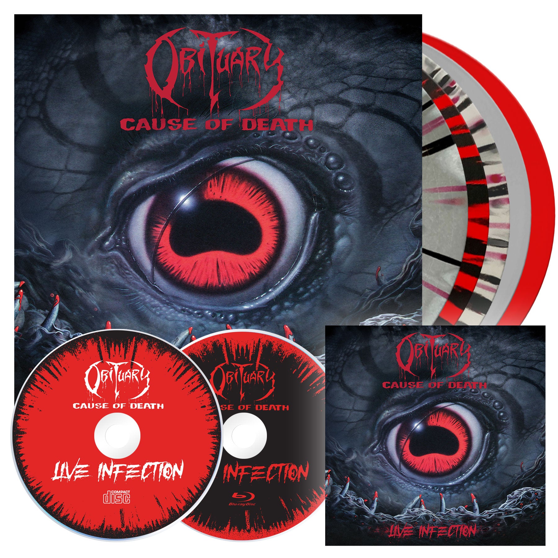Obituary "Cause of Death - Live Infection Blu-ray/CD + LP Bundle" Bundle
