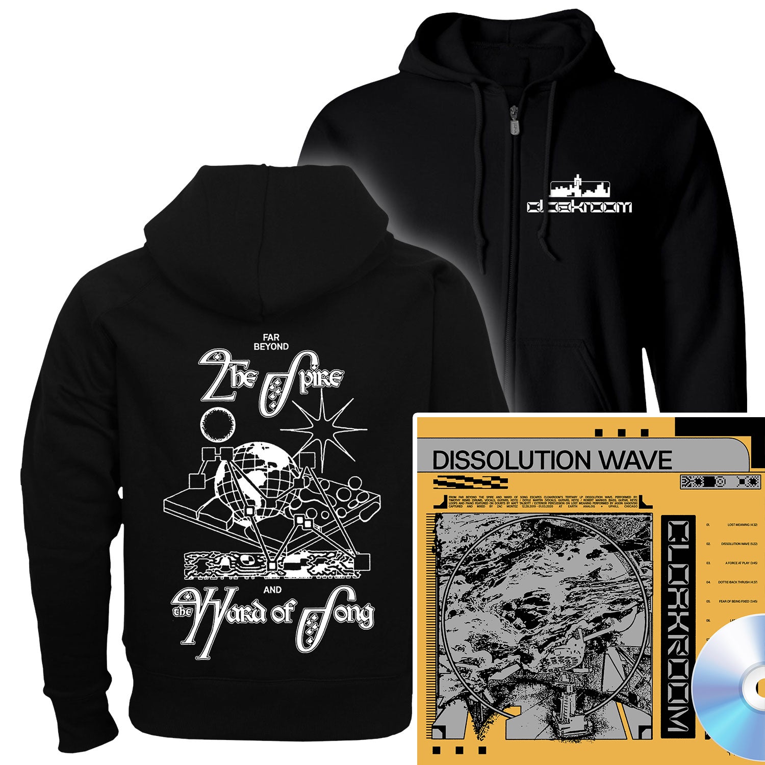 Cloakroom "The Spire and Ward of Song Zip Up Hoodie + Dissolution Wave CD Bundle" Bundle